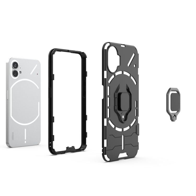 Custodia protettiva antiurto per PC + TPU con supporto per anello magnetico, For Nothing Phone 1
