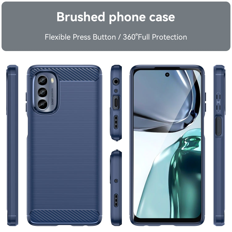 Custodia per telefono TPU in fibra di carbonio con trama spazzolata, For Motorola Moto G62 5G