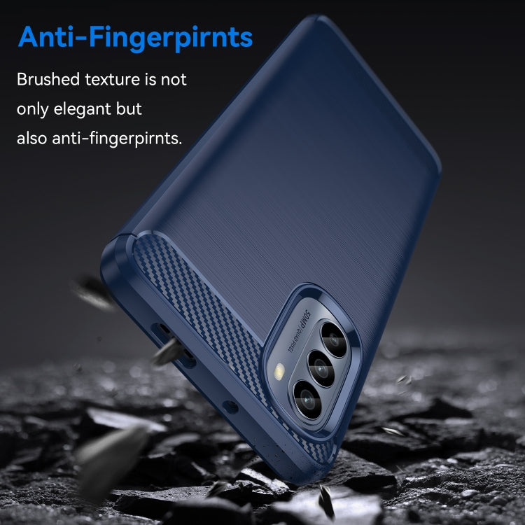 Custodia per telefono TPU in fibra di carbonio con trama spazzolata, For Motorola Moto G62 5G