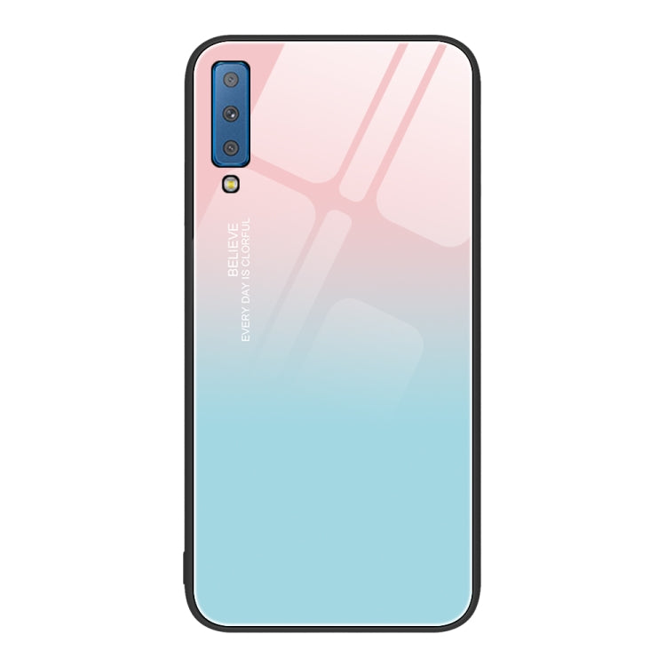Custodia per telefono in vetro verniciato colorato, For Samsung Galaxy A7 2018