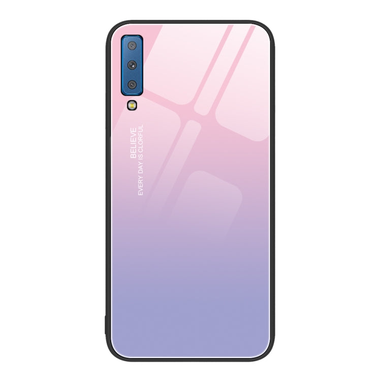 Custodia per telefono in vetro verniciato colorato, For Samsung Galaxy A7 2018