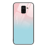 Custodia per telefono in vetro verniciato colorato, For Samsung Galaxy A8+ 2018