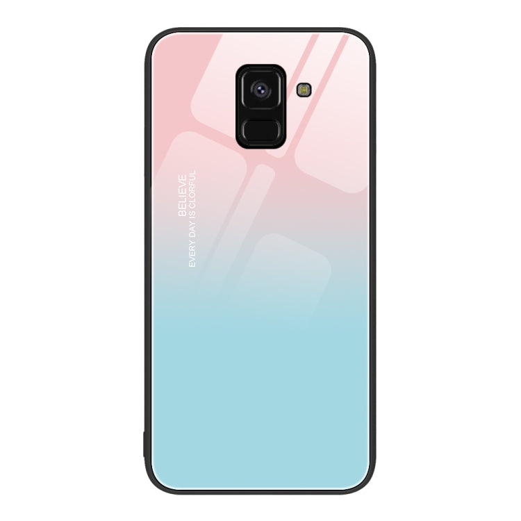 Custodia per telefono in vetro verniciato colorato, For Samsung Galaxy A8+ 2018
