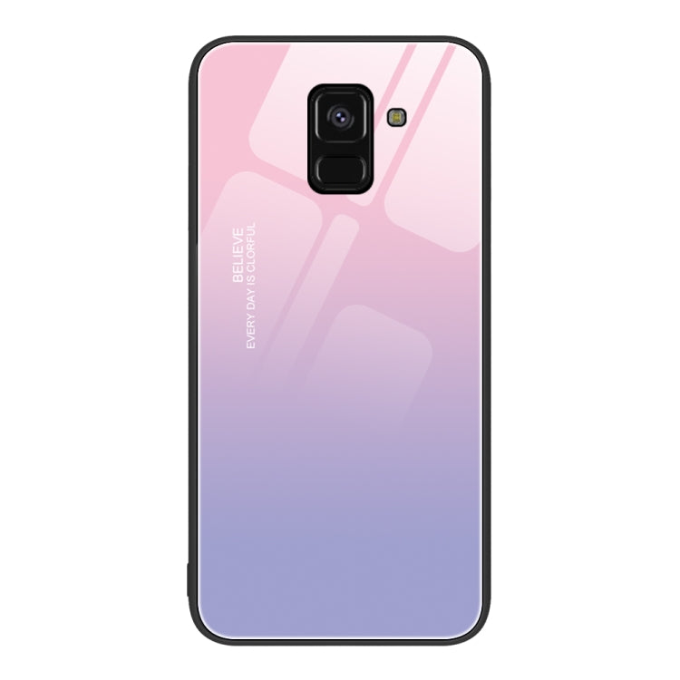Custodia per telefono in vetro verniciato colorato, For Samsung Galaxy A8+ 2018
