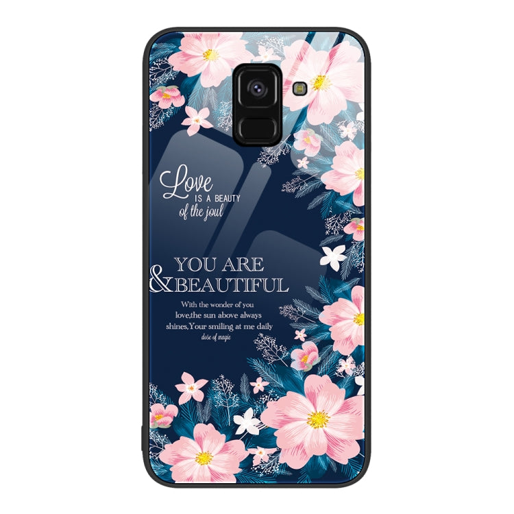 Custodia per telefono in vetro verniciato colorato, For Samsung Galaxy A8+ 2018