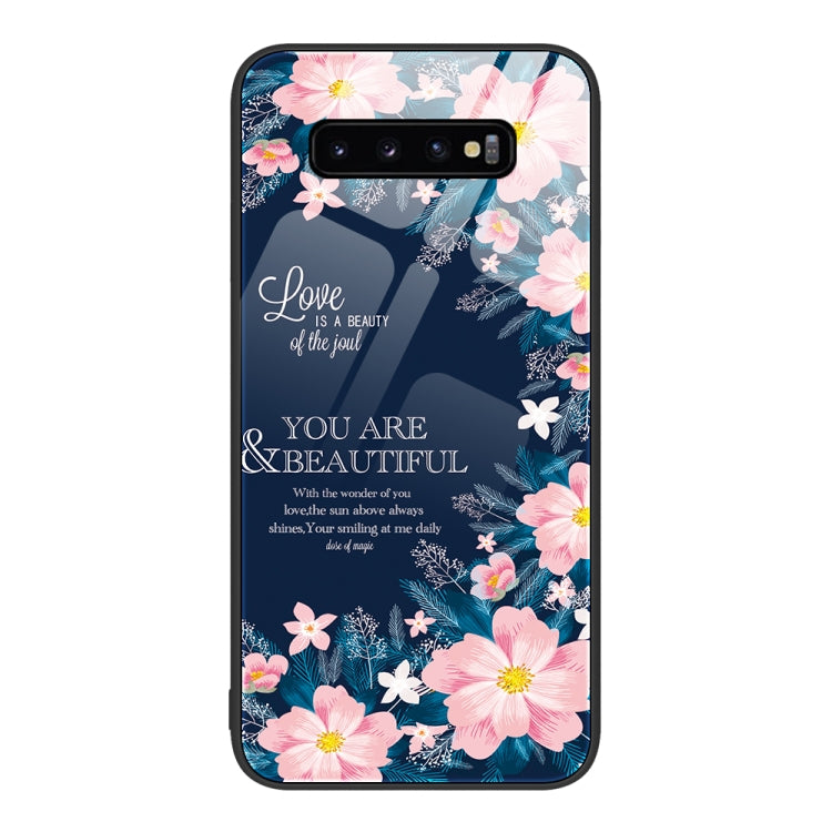 Custodia per telefono in vetro verniciato colorato, For Samsung Galaxy S10+