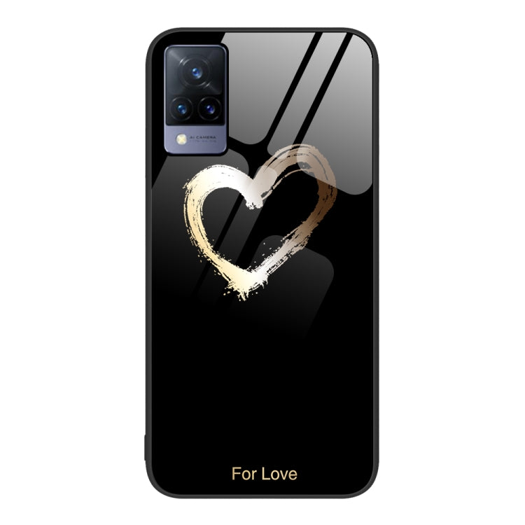 Custodia per telefono in vetro verniciato colorato, For vivo V21