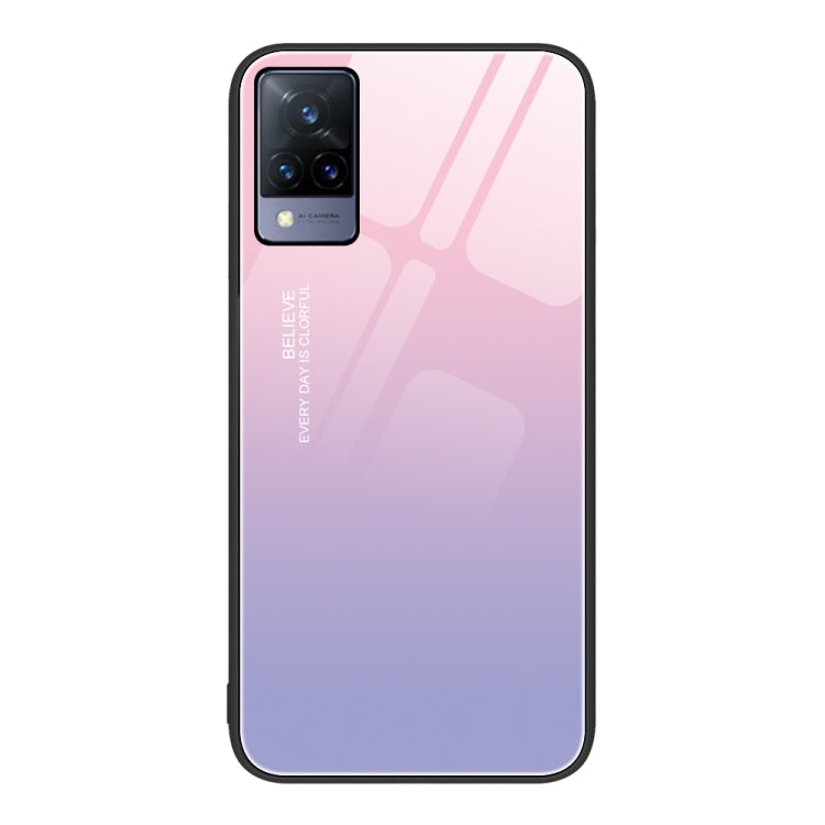 Custodia per telefono in vetro verniciato colorato, For vivo V21