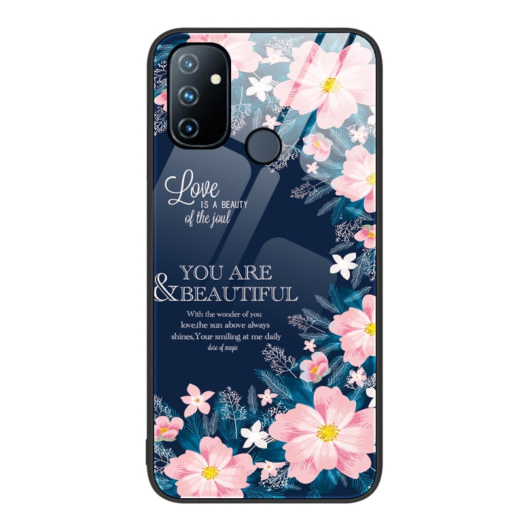 Custodia per telefono in vetro verniciato colorato, For OnePlus Nord N100