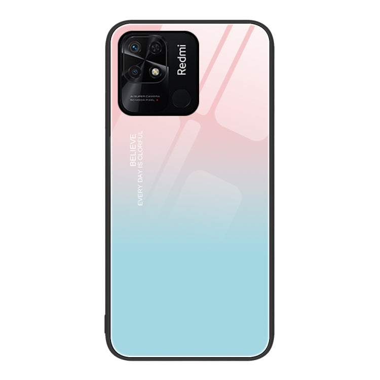 Custodia per telefono in vetro verniciato colorato, For Xiaomi Redmi 10C