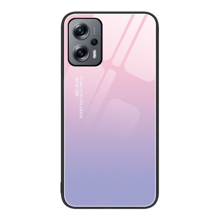 Custodia per telefono in vetro verniciato colorato, For Xiaomi Redmi Note 11T Pro