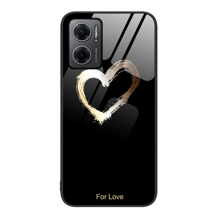 Custodia per telefono in vetro verniciato colorato, For Xiaomi Redmi Note 11E