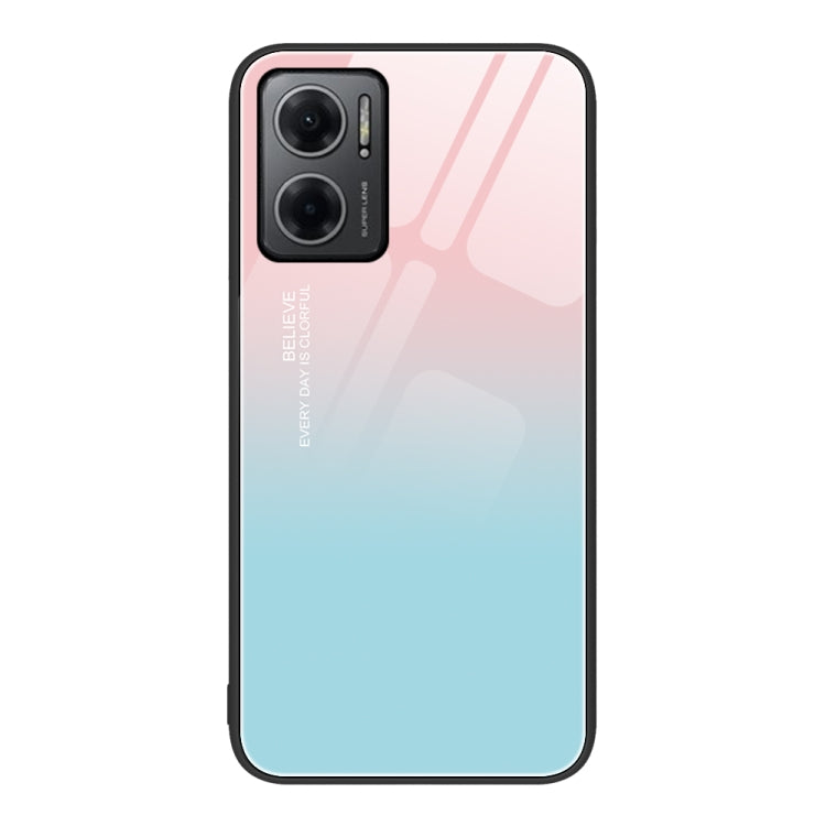 Custodia per telefono in vetro verniciato colorato, For Xiaomi Redmi Note 11E