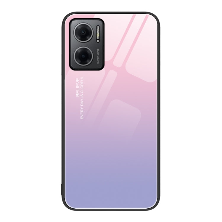 Custodia per telefono in vetro verniciato colorato, For Xiaomi Redmi Note 11E