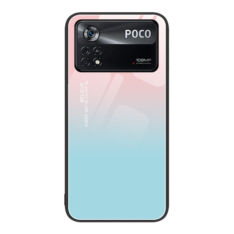 Custodia per telefono in vetro verniciato colorato, For Xiaomi Poco X4 Pro 5G