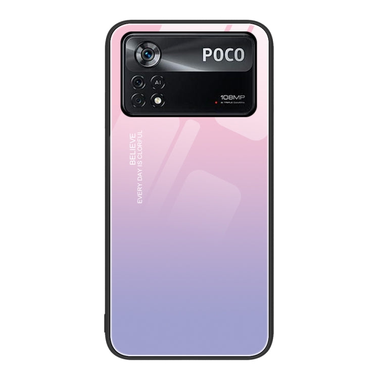 Custodia per telefono in vetro verniciato colorato, For Xiaomi Poco X4 Pro 5G