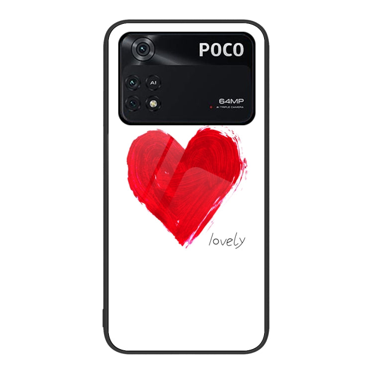 Custodia per telefono in vetro verniciato colorato, For Xiaomi Poco M4 Pro