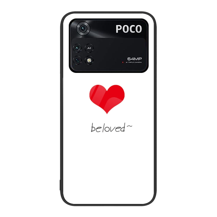 Custodia per telefono in vetro verniciato colorato, For Xiaomi Poco M4 Pro