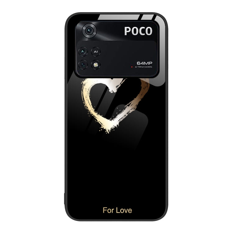 Custodia per telefono in vetro verniciato colorato, For Xiaomi Poco M4 Pro