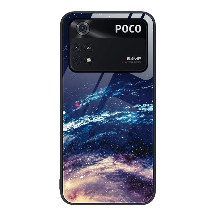 Custodia per telefono in vetro verniciato colorato, For Xiaomi Poco M4 Pro