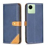 Custodia per telefono in pelle con doppio filo per cucire abbinato, For Realme C30