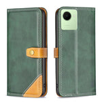 Custodia per telefono in pelle con doppio filo per cucire abbinato, For Realme C30