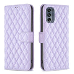 Custodia per telefono a conchiglia in pelle con portafoglio Diamond Lattice, For Motorola Moto G42 4G, For Motorola Moto G62, For Nothing Phone 1, For OPPO A57 4G