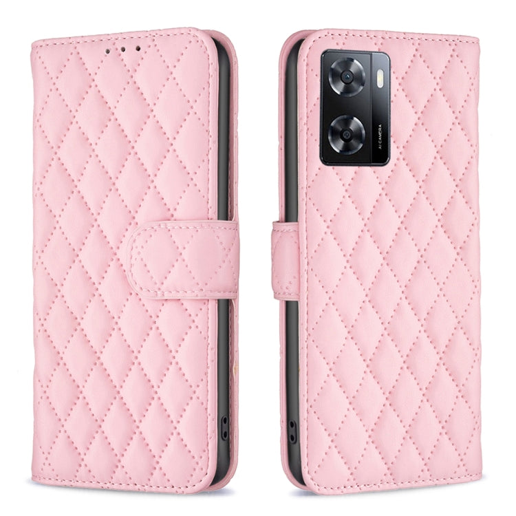 Custodia per telefono a conchiglia in pelle con portafoglio Diamond Lattice, For Motorola Moto G42 4G, For Motorola Moto G62, For Nothing Phone 1, For OPPO A57 4G