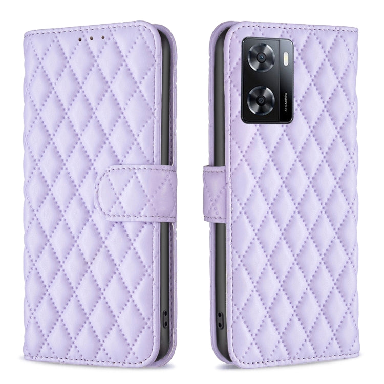 Custodia per telefono a conchiglia in pelle con portafoglio Diamond Lattice, For Motorola Moto G42 4G, For Motorola Moto G62, For Nothing Phone 1, For OPPO A57 4G