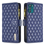 Custodia per telefono a conchiglia in pelle con portafoglio con cerniera Diamond Lattice, For Motorola Moto G42 4G, For Motorola Moto G62, For Nothing Phone 1, For OPPO A57 4G