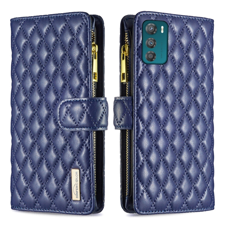 Custodia per telefono a conchiglia in pelle con portafoglio con cerniera Diamond Lattice, For Motorola Moto G42 4G, For Motorola Moto G62, For Nothing Phone 1, For OPPO A57 4G