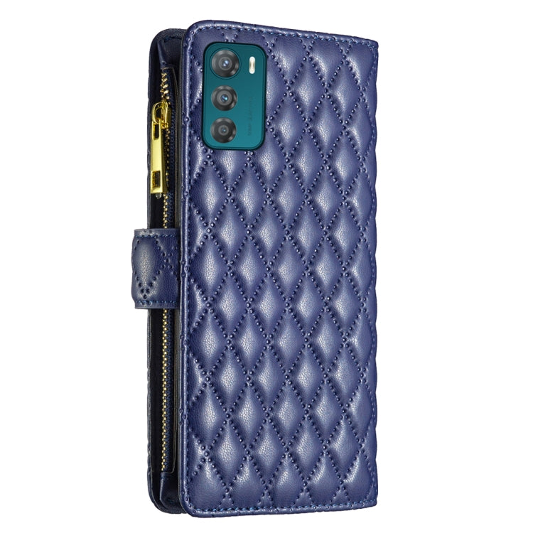 Custodia per telefono a conchiglia in pelle con portafoglio con cerniera Diamond Lattice, For Motorola Moto G42 4G, For Motorola Moto G62, For Nothing Phone 1, For OPPO A57 4G