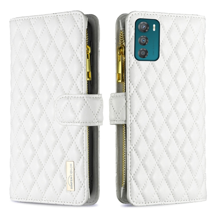 Custodia per telefono a conchiglia in pelle con portafoglio con cerniera Diamond Lattice, For Motorola Moto G42 4G, For Motorola Moto G62, For Nothing Phone 1, For OPPO A57 4G