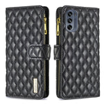 Custodia per telefono a conchiglia in pelle con portafoglio con cerniera Diamond Lattice, For Motorola Moto G42 4G, For Motorola Moto G62, For Nothing Phone 1, For OPPO A57 4G