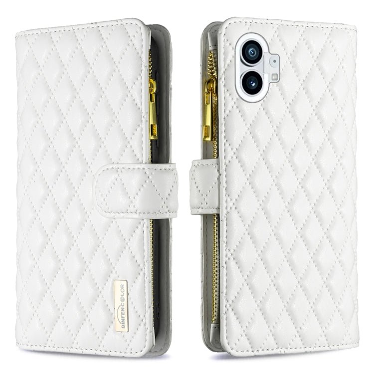 Custodia per telefono a conchiglia in pelle con portafoglio con cerniera Diamond Lattice, For Motorola Moto G42 4G, For Motorola Moto G62, For Nothing Phone 1, For OPPO A57 4G