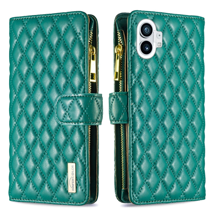 Custodia per telefono a conchiglia in pelle con portafoglio con cerniera Diamond Lattice, For Motorola Moto G42 4G, For Motorola Moto G62, For Nothing Phone 1, For OPPO A57 4G