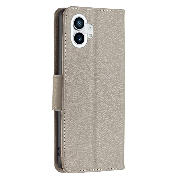 Custodia per telefono in pelle di colore puro con texture Litchi, For Nothing Phone 1