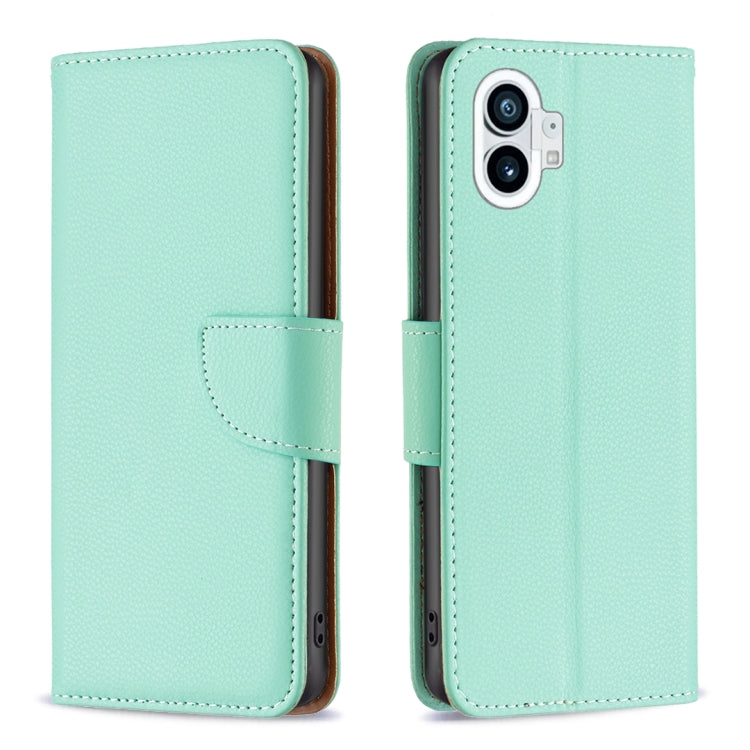 Custodia per telefono in pelle di colore puro con texture Litchi, For Nothing Phone 1