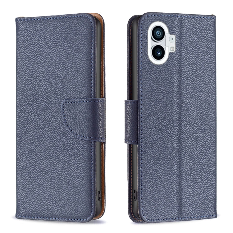 Custodia per telefono in pelle di colore puro con texture Litchi, For Nothing Phone 1
