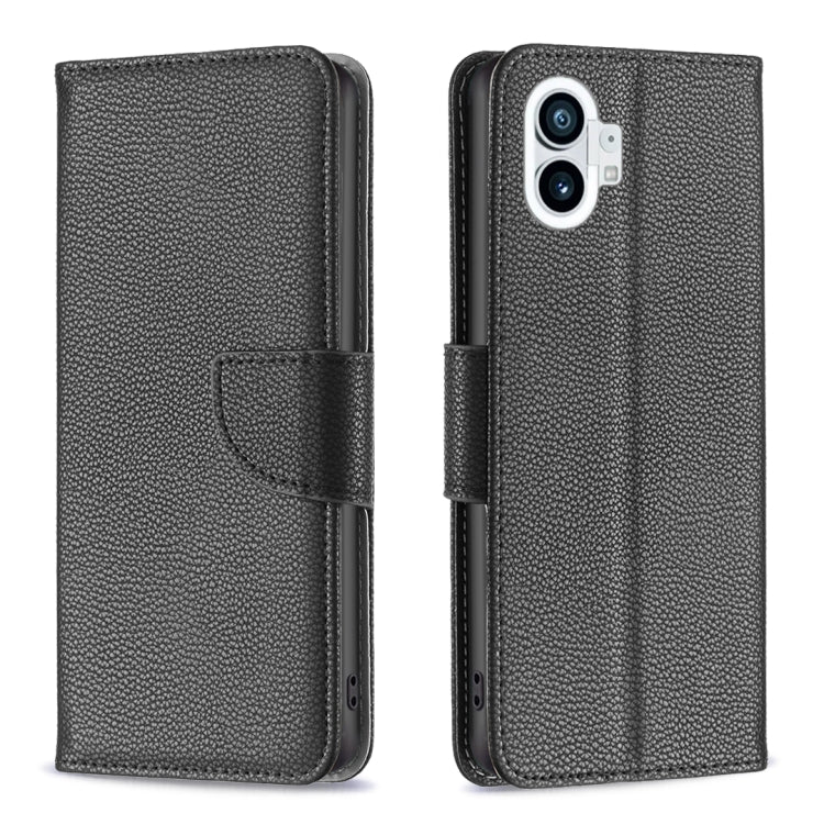 Custodia per telefono in pelle di colore puro con texture Litchi, For Nothing Phone 1
