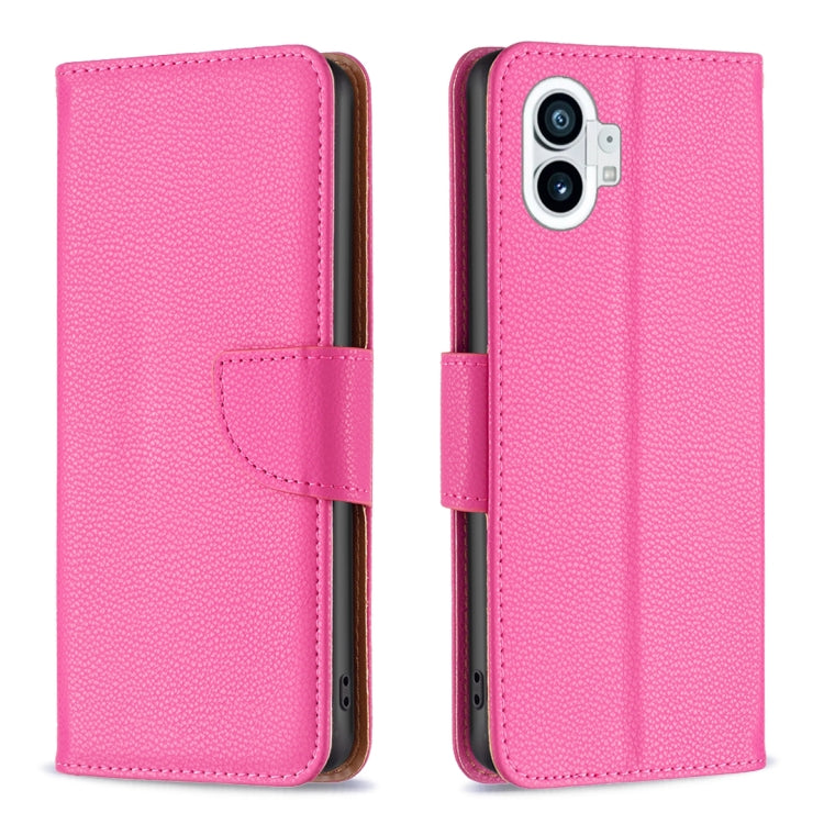 Custodia per telefono in pelle di colore puro con texture Litchi, For Nothing Phone 1