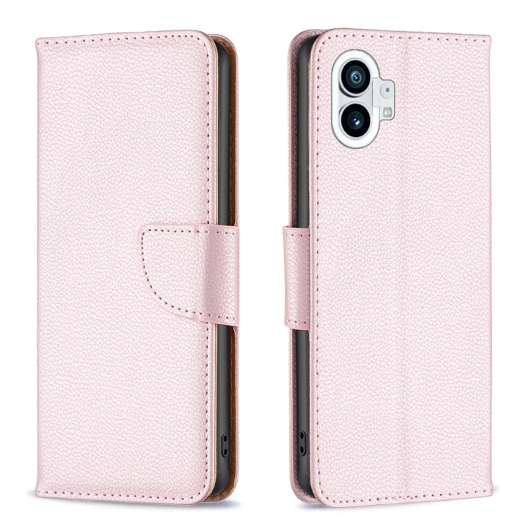 Custodia per telefono in pelle di colore puro con texture Litchi, For Nothing Phone 1