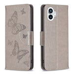 Custodia per telefono in pelle goffrata con due farfalle, For Nothing Phone 1