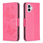 Custodia per telefono in pelle goffrata con due farfalle, For Nothing Phone 1