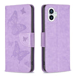 Custodia per telefono in pelle goffrata con due farfalle, For Nothing Phone 1