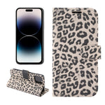 Custodia per telefono in pelle a vibrazione orizzontale con motivo leopardato, For iPhone 14 Pro Max, For iPhone 14 Pro, For iPhone 14 Plus, For iPhone 14