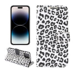 Custodia per telefono in pelle a vibrazione orizzontale con motivo leopardato, For iPhone 14 Pro Max, For iPhone 14 Pro, For iPhone 14 Plus, For iPhone 14