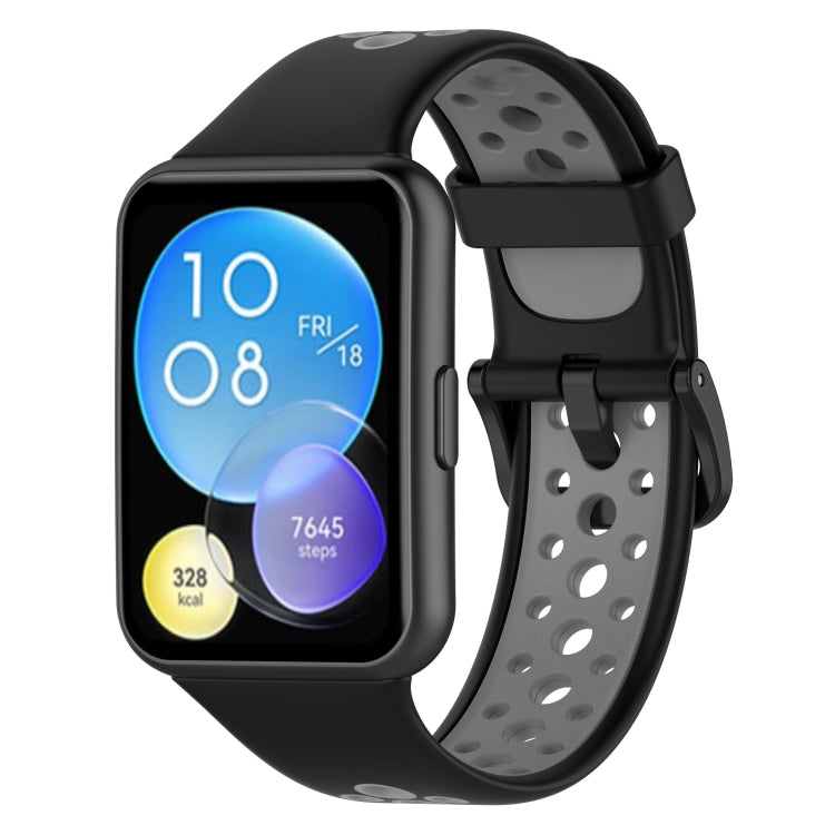 Per Huawei Watch Fit 2 cinturino in silicone traspirante bicolore