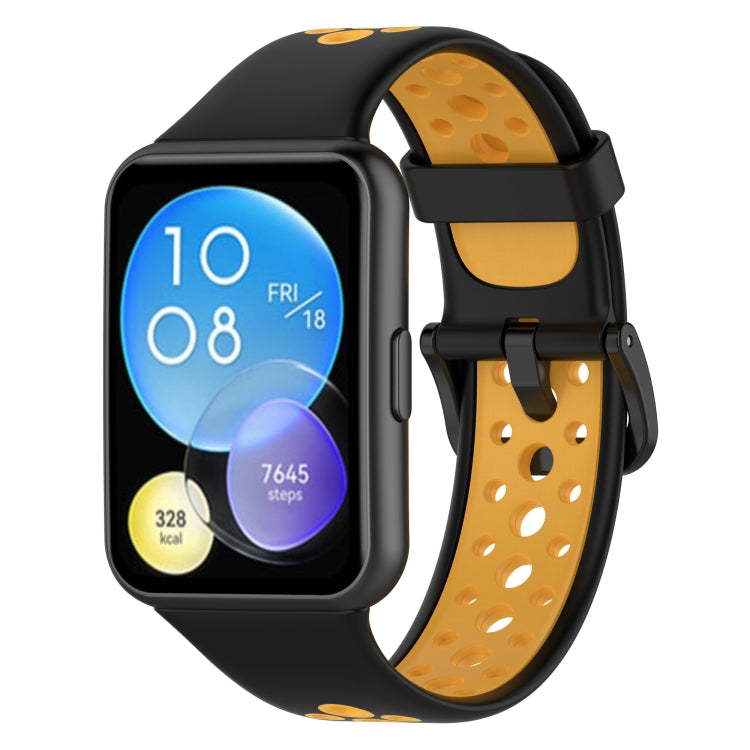 Per Huawei Watch Fit 2 cinturino in silicone traspirante bicolore
