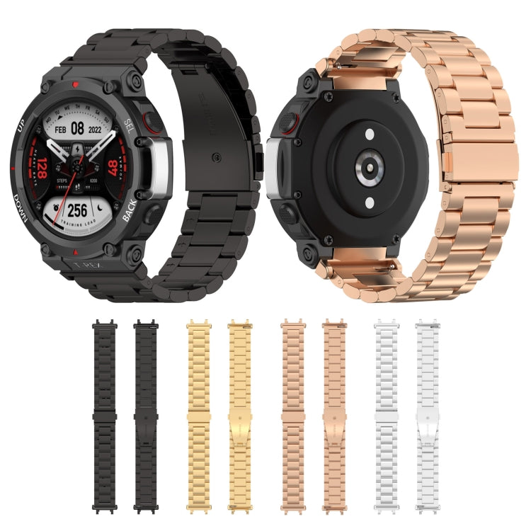 Per Huami Amazfit T-Rex 2 cinturino in acciaio a tre ceppi